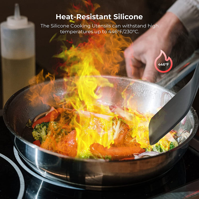 Silicone Cooking Utensils, 12 Pcs Heat Resistant Silicone Utensils