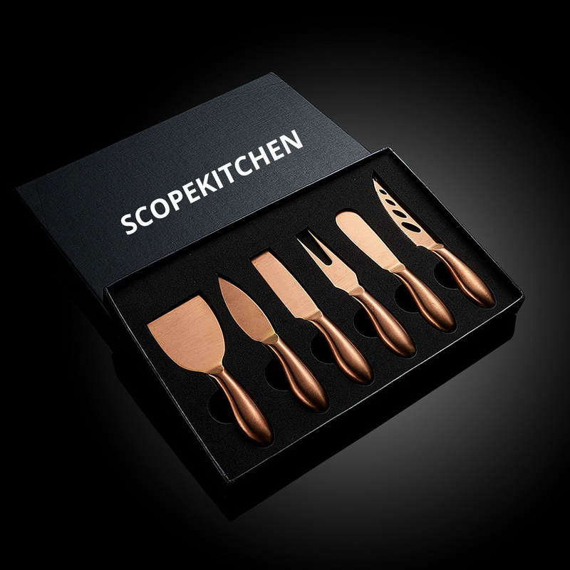 Rose Gold Cheese Knife Set Gold Cheese Knives Black Charcuterie