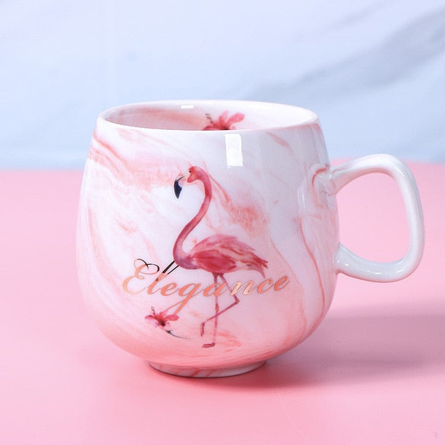Kitchen Pink Flamingo Measuring Cups Set of 4 Nesting Ceramic
